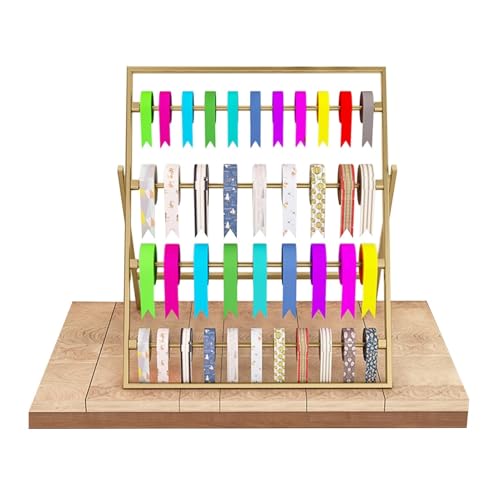 bingomiynhg Organizer-Halter für Bastelbänder, 4-stufiger Präsentationsständer aus Metall für Geschenkbänder mit Abnehmbarer Stange, Moderne Tisch-Aufbewahrungsregale für den gewerblichen Gebr bingomiynhg Organizer-Halter für Bastelbänder, 4-stufiger Präsentationsständer aus Metall für Geschenkbänder mit Abnehmbarer Stange, Moderne Tisch-Aufbewahrungsregale für den gewerblichen Gebr von bingomiynhg