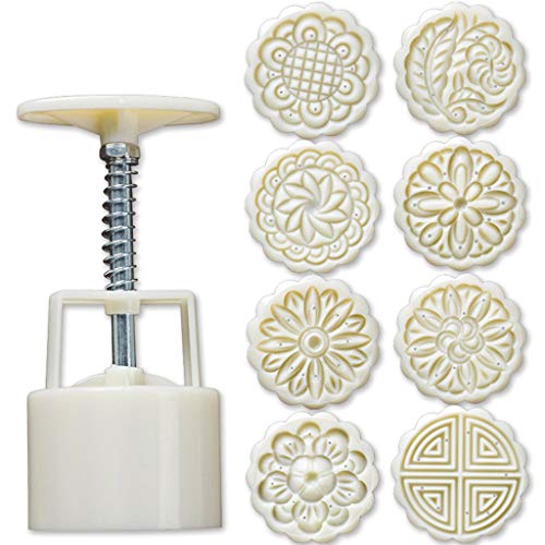 NOWON 8 Stück Handpresse Cookie Stamp Moon Cake Dekor Form Fass Mooncake Mold 75g DIY Kuchenform Mondkuchen Form Metall traditionell NOWON 8 Stück Handpresse Cookie Stamp Moon Cake Dekor Form Fass Mooncake Mold 75g DIY Kuchenform Mondkuchen Form Metall traditionell von binoa