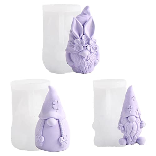 Yajimsa Silikonform Wichtel Kerzenformen zum Gießen, Zwerge Silikonform Kerzengießformen Valentinstag Weihnachten Fondant Pralinen Backformchen Ostern Wichtel Handarbeit Ornamente von binoa