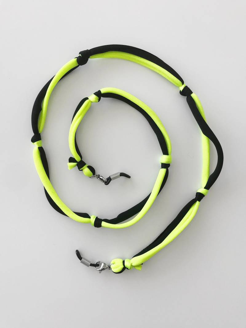 Neon Gelber Gesichtsmasken-Lanyard, Sonnenbrillen-Lanyard, Gesichtsmasken-Kette, Neon-Sonnenbrillenband, Neon-Brillenband von birdienumnumshop