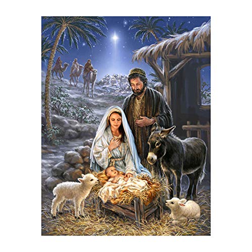 bismarckber 5D-Diamant-Malerei-Set mit Jesus, zum Selbermachen, Strasssteine, Stickerei, Kreuzstich, Kunsthandwerk von bismarckber