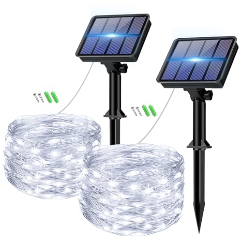 bitjam Solar Lichterkette Aussen, 2x6M 60LED Lichterkette Außen Solar Wetterfest, 8 Modi Kupferdraht Solarlichterkette Outdoor IP65 Wasserdicht für Garten Zaun Balkon Party Weihnachten, Kaltes Weiß bitjam Solar Lichterkette Aussen, 2x6M 60LED Lichterkette Außen Solar Wetterfest, 8 Modi Kupferdraht Solarlichterkette Outdoor IP65 Wasserdicht für Garten Zaun Balkon Party Weihnachten, Kaltes Weiß von bitjam
