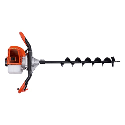 52CC 2-Takt Benzin Erdbohrer,Erdlochbohrer Pfahlbohrer Gartenbohrer brunnenbohrer set komplett,Luftkühlung,1700W Leistung von biusgiyeny