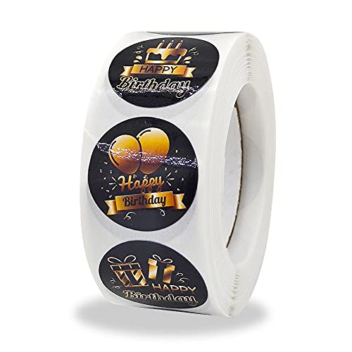 bj TX 500 Stück/Rolle Alles Gute zum Geburtstag Stickers Etiketten Aufkleber, für Geschenk Party Umschlag Dekoration DIY-Geschenk von bj