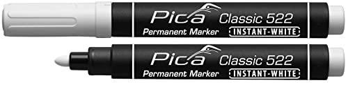 blendend Weißer Permanentmarker mit breiter Spitze, schnell trocknende Tinte, ideal zum Kreieren, Beschriften und Basteln. von blendend