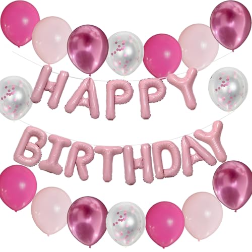 Geburtstag Dekorationen Rosa Folie Happy Birthday Ballon Banner Konfetti Luftballons Kit für Frauen Mädchen Baby Shower Prinzessin Geburtstag Party Dekoration Supplies Geburtstag Dekorationen Rosa Folie Happy Birthday Ballon Banner Konfetti Luftballons Kit für Frauen Mädchen Baby Shower Prinzessin Geburtstag Party Dekoration Supplies von bng-bng