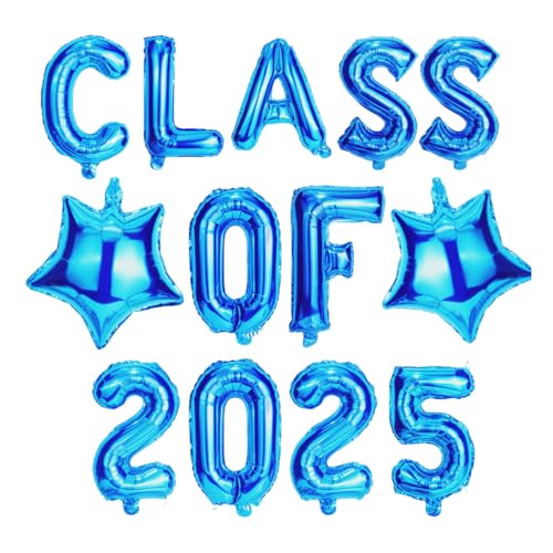 bng-bng Blaue Luftballons der Klasse 2025, Folienballons zum Schulabschluss 2025, 40,6 cm, Banner der Klasse 2025, für Abschlussfeiern, Party-Dekorationen bng-bng Blaue Luftballons der Klasse 2025, Folienballons zum Schulabschluss 2025, 40,6 cm, Banner der Klasse 2025, für Abschlussfeiern, Party-Dekorationen von bng-bng