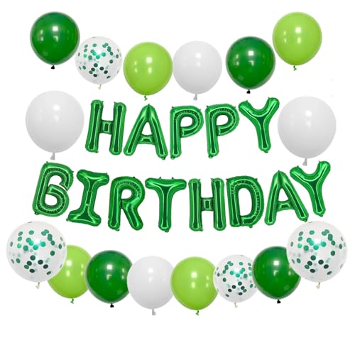 bng-bng Geburtstagsdekorationen Grünfolie Happy Birthday Ballon Banner Konfetti Luftballons Kit für Männer Jungen Mädchen Frauen Geburtstag Party Supplies bng-bng Geburtstagsdekorationen Grünfolie Happy Birthday Ballon Banner Konfetti Luftballons Kit für Männer Jungen Mädchen Frauen Geburtstag Party Supplies von bng-bng