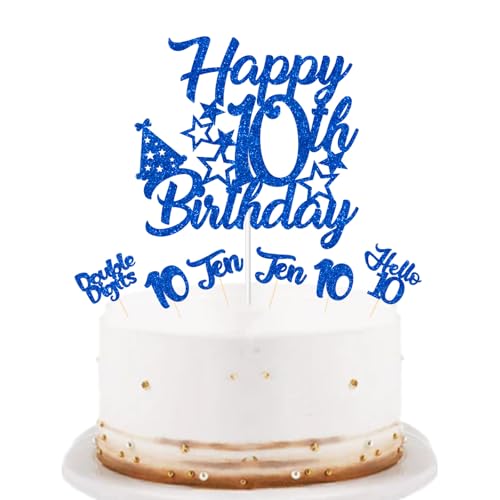 bng-bng Glitzernde königliche Kuchendekoration zum 10. Geburtstag, doppelstellig, für Jungen und Mädchen, 10 Jahre alt bng-bng Glitzernde königliche Kuchendekoration zum 10. Geburtstag, doppelstellig, für Jungen und Mädchen, 10 Jahre alt von bng-bng
