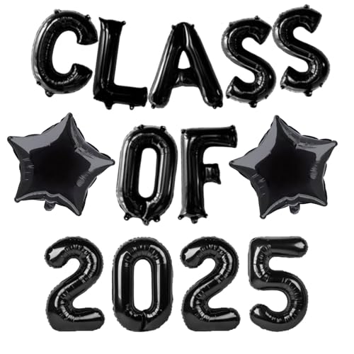 bng-bng Luftballons, Abschlussfeier 2025, Folienballons, 40,6 cm, Banner der Klasse 2025, für Abschlussfeier 2025, Dekoration, Schwarz bng-bng Luftballons, Abschlussfeier 2025, Folienballons, 40,6 cm, Banner der Klasse 2025, für Abschlussfeier 2025, Dekoration, Schwarz von bng-bng