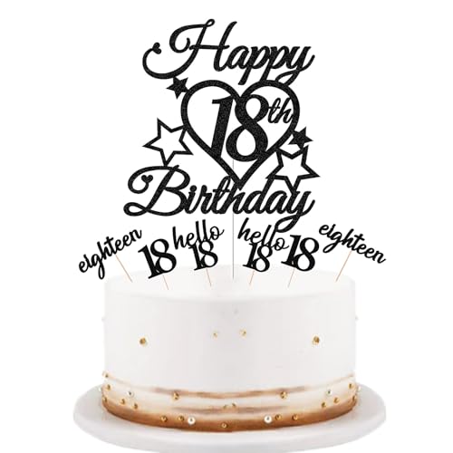 bng-bng Tortenaufsatz zum 18. Geburtstag, glitzernd, für Mädchen und Jungen, 18. Geburtstag, Partyzubehör, Dekorationen bng-bng Tortenaufsatz zum 18. Geburtstag, glitzernd, für Mädchen und Jungen, 18. Geburtstag, Partyzubehör, Dekorationen von bng-bng
