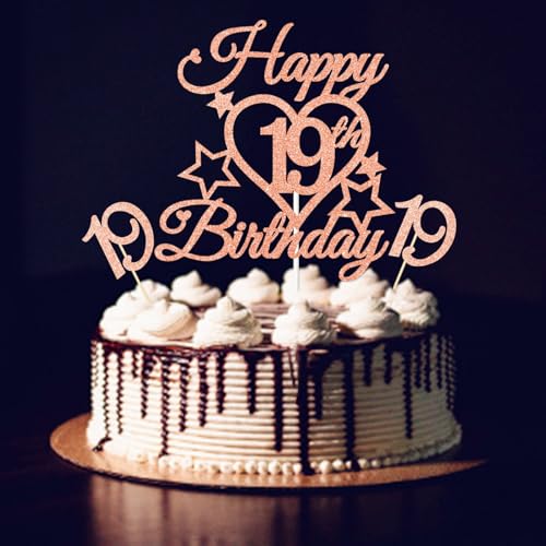 bng-bng Tortenaufsatz zum 19. Geburtstag, für Mädchen und Frauen, glitzernd, für Mädchen zum 19. Geburtstag, Partyzubehör, Dekorationen bng-bng Tortenaufsatz zum 19. Geburtstag, für Mädchen und Frauen, glitzernd, für Mädchen zum 19. Geburtstag, Partyzubehör, Dekorationen von bng-bng