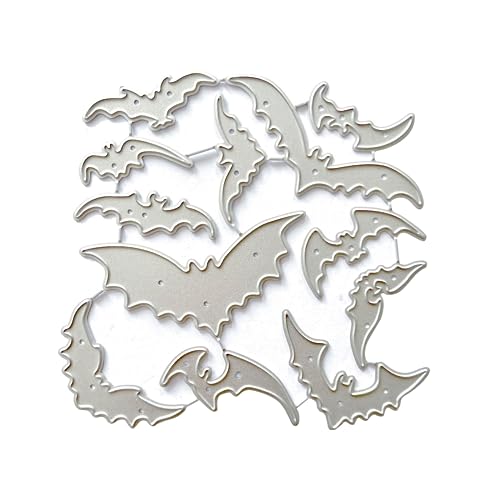 bnsggl Metall Stanzschablone Set, Scrapbooking Prägeschablonen,Präge-Stanzformen mit Fledermäusen, Halloween-Fledermaus-Präge-Stanzformen für die Herstellung von Geburtstagskarten, Scrapbooking von bnsggl