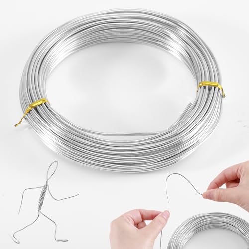 Aluminiumdraht 1 mm, 60 m Draht zum Basteln,Basteldraht,Modellierbarer Eisendraht, Metalldraht,Schmuckdraht zur Schmuckherstellung von boeyeleny