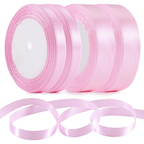 Geschenkband Rosa,88M Satinband Rosa Schleife,4 ROLLE Schleifenband rosa band,Geschenkband Schleifenband Pink,Rosa Band für Geschenkverpackung Basteln Hochzeit Dekoration (Rosa 10MM,20MM) von boeyeleny
