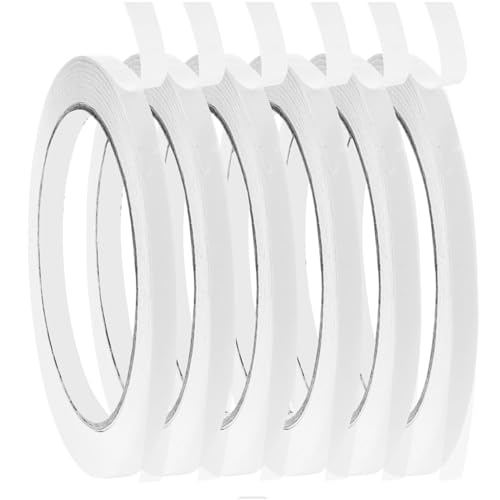 boeyeleny Doppelseitiges Klebeband Basteln,6 Rollen dünnes doppelseitige klebebands schmal,für stoff,Klebeband zum Nähen,Craft,Handarbeit,Double Sided Tap 6MM x 6 von boeyeleny