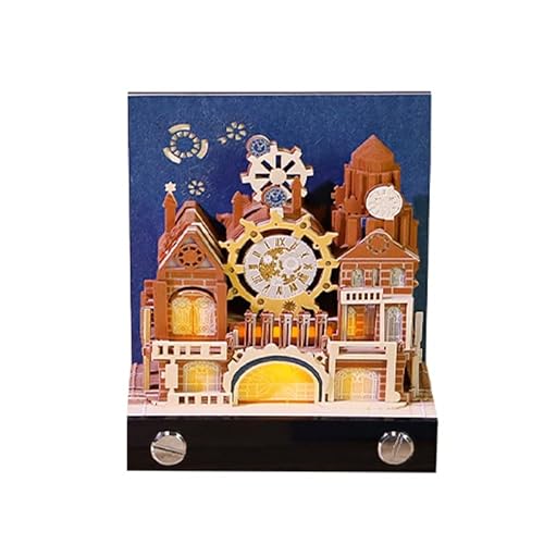 3D-Kalender 2026, Zeitstück-Kalender, 3D-Kunst-Memo-Block mit Lichtern, Papierskulptur, Kunstwerk, zum Abreißen, klebrige Postbasteln für Büro, Büro, Zuhause, Geschenke, Ornamente von bogbago