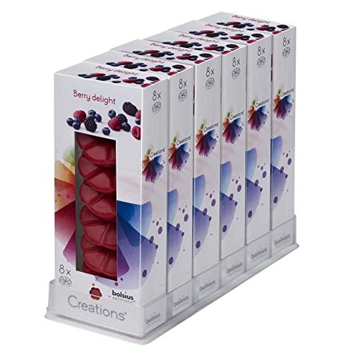 48 Stück Bolsius CREATIONS Schmelzblüten Duftblüten Aromatic Wachs Melts Düfte (6x8er) (Berry delight) von bolsius