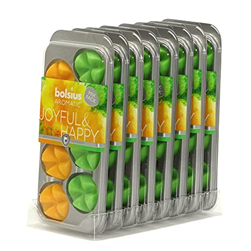 64 Stück Bolsius AROMATIC Wax Melts Wachs Duft Schmelzblüten Düfte (8x8er) (Joyful & Happy W83) von bolsius