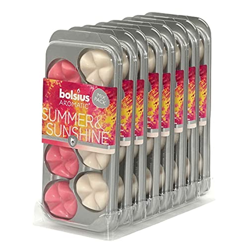 64 Stück Bolsius AROMATIC Wax Melts Wachs Duft Schmelzblüten Düfte (8x8er) (Summer & Sunshine W85) von bolsius