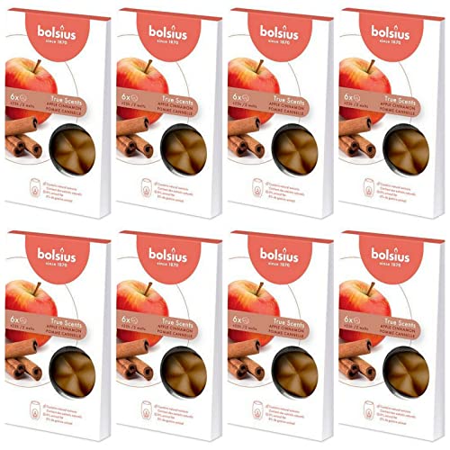 Bolsius Aromatic Wax Melts 8 x 6er Pack (48 Stück) Duft Schmelzblüten Wachs (Apple Cinnamon) von bolsius