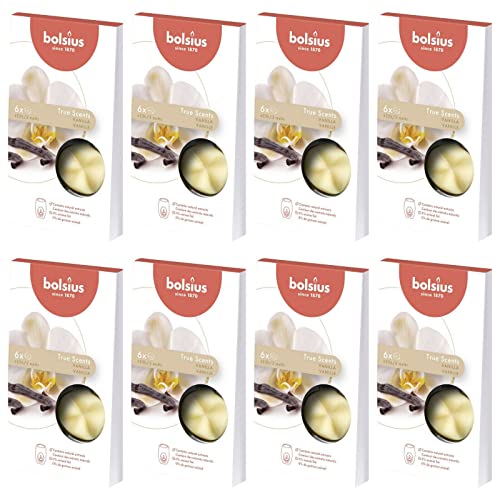 Bolsius Aromatic Wax Melts 8 x 6er Pack (48 Stück) Duft Schmelzblüten Wachs (Vanille) von bolsius