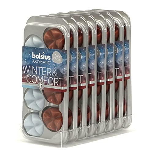Bolsius Aromatic Wax Melts 8 x 8er Pack (64 Stück) Winter & Comfort Duft Schmelzblüten von bolsius
