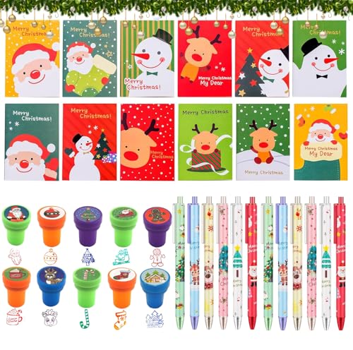 34 Stück Weihnachten Schreibwaren Set, Weihnachtsbriefmarke,Weihnachts Notizblock und Kugelschreiber,Weihnachten Neutral Stift, Cartoon Weihnachten Papeterie für Kinder Geburtstagsgeschenk 34 Stück Weihnachten Schreibwaren Set, Weihnachtsbriefmarke,Weihnachts Notizblock und Kugelschreiber,Weihnachten Neutral Stift, Cartoon Weihnachten Papeterie für Kinder Geburtstagsgeschenk von boluoboluomi