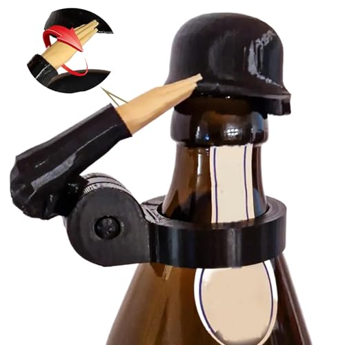 Boluoboluomi Flaschenverschlüsse, lustiger Salute-Soldaten-Bierhelm,wiederverwendbar,dekorative Kappen, staubdichte Schutzkappen für Veteranen, aktive Soldaten von boluoboluomi
