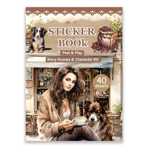 Sticker Book Stickerbuch für Erwachsene 341 Sticker 30 Bögen + 10 Scrapbook Papiere Journaling Basteln Tagebuch Geschenk DIY Kreativset von bomichi