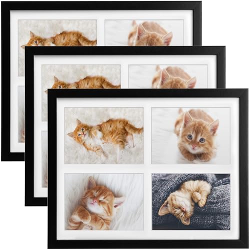 bomoe 3x Bilderrahmen Collage für 4 Fotos 10x15 cm – Fotorahmen Collage aus Holz, Kunststoffglas, Metall-Aufhängung & Passepartout Multirahmen für Bilderrahmen Set – Bilderrahmen 10x15 Schwarz Galeria bomoe 3x Bilderrahmen Collage für 4 Fotos 10x15 cm – Fotorahmen Collage aus Holz, Kunststoffglas, Metall-Aufhängung & Passepartout Multirahmen für Bilderrahmen Set – Bilderrahmen 10x15 Schwarz Galeria von bomoe