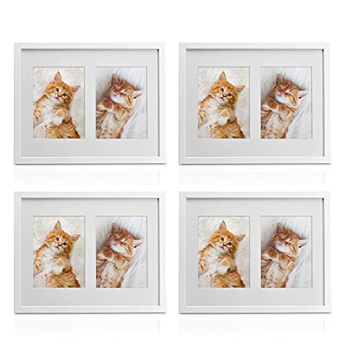 bomoe 4x Bilderrahmen Collage für 2 Fotos 13x18 cm – Fotorahmen Collage aus Holz, Kunststoffglas, Metall-Aufhängung & Passepartout Multirahmen für Bilderrahmen Set – Bilderrahmen 13x18 Weiß Galeria bomoe 4x Bilderrahmen Collage für 2 Fotos 13x18 cm – Fotorahmen Collage aus Holz, Kunststoffglas, Metall-Aufhängung & Passepartout Multirahmen für Bilderrahmen Set – Bilderrahmen 13x18 Weiß Galeria von bomoe