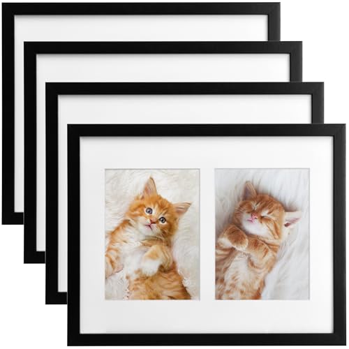 bomoe 4x Bilderrahmen Collage für 2 Fotos 9x13 cm – Fotorahmen Collage aus Holz, Kunststoffglas, Metall-Aufhängung & Passepartout Multirahmen für Bilderrahmen Set – Bilderrahmen 9x13 Schwarz Galeria bomoe 4x Bilderrahmen Collage für 2 Fotos 9x13 cm – Fotorahmen Collage aus Holz, Kunststoffglas, Metall-Aufhängung & Passepartout Multirahmen für Bilderrahmen Set – Bilderrahmen 9x13 Schwarz Galeria von bomoe
