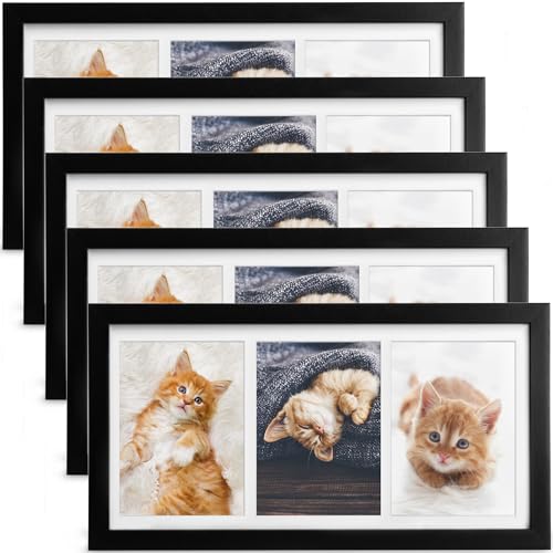 bomoe 5x Bilderrahmen Collage für 3 Fotos 10x15 cm – Fotorahmen Collage aus Holz, Kunststoffglas, Metall-Aufhängung & Passepartout Multirahmen für Bilderrahmen Set – Bilderrahmen 10x15 Schwarz Galeria bomoe 5x Bilderrahmen Collage für 3 Fotos 10x15 cm – Fotorahmen Collage aus Holz, Kunststoffglas, Metall-Aufhängung & Passepartout Multirahmen für Bilderrahmen Set – Bilderrahmen 10x15 Schwarz Galeria von bomoe