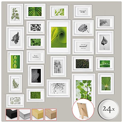 bomoe 24er Bilderrahmen Set Verschiedene Größen 10x15cm 13x18cm 15x20cm 20x30cm Fotorahmen Bilderrahmen Collage Weiß mit Passepartout – Fotowand Bilderrahmen Weiß Holz Nature bomoe 24er Bilderrahmen Set Verschiedene Größen 10x15cm 13x18cm 15x20cm 20x30cm Fotorahmen Bilderrahmen Collage Weiß mit Passepartout – Fotowand Bilderrahmen Weiß Holz Nature von bomoe