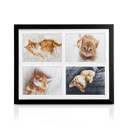 bomoe Bilderrahmen Collage für 4 Fotos 10x15 cm – Fotorahmen Collage aus Holz, Kunststoffglas, Metall-Aufhängung & Passepartout Multirahmen für Bilderrahmen Set – Bilderrahmen 10x15 Schwarz – Galeria bomoe Bilderrahmen Collage für 4 Fotos 10x15 cm – Fotorahmen Collage aus Holz, Kunststoffglas, Metall-Aufhängung & Passepartout Multirahmen für Bilderrahmen Set – Bilderrahmen 10x15 Schwarz – Galeria von bomoe