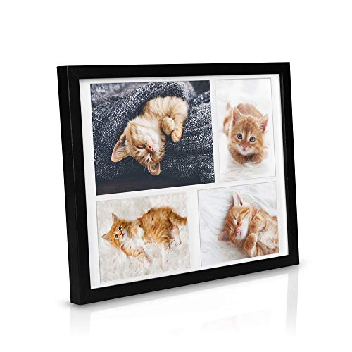 bomoe Bilderrahmen 10x15 cm & 15x21 cm Schwarz – Fotorahmen Collage Holz für 4 Fotos, Kunststoffglas, Metall-Aufhängung & Passepartout Multirahmen für Bilderrahmen Set – Picture Photo Frame Galeria bomoe Bilderrahmen 10x15 cm & 15x21 cm Schwarz – Fotorahmen Collage Holz für 4 Fotos, Kunststoffglas, Metall-Aufhängung & Passepartout Multirahmen für Bilderrahmen Set – Picture Photo Frame Galeria von bomoe