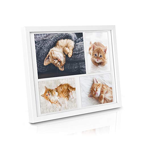 bomoe Bilderrahmen 10x15 cm & 15x21 cm Weiß – Fotorahmen Collage aus Holz für 4 Fotos, Kunststoffglas, Metall-Aufhängung & Passepartout Multirahmen für Bilderrahmen Set – Picture Photo Frame Galeria bomoe Bilderrahmen 10x15 cm & 15x21 cm Weiß – Fotorahmen Collage aus Holz für 4 Fotos, Kunststoffglas, Metall-Aufhängung & Passepartout Multirahmen für Bilderrahmen Set – Picture Photo Frame Galeria von bomoe