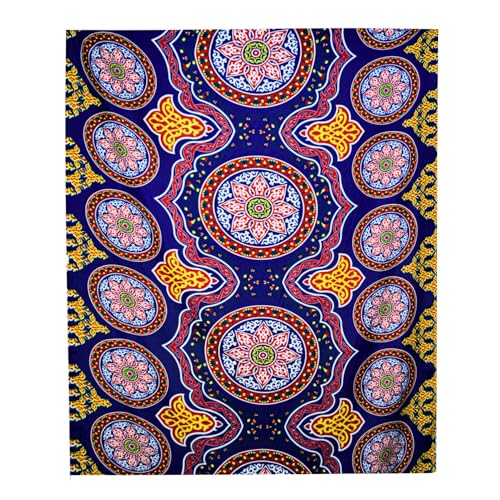 BonBalloon Traditioneller ägyptischer Khayameya-Zeltstoff, mehrfarbiges Paisley-Muster, 70 % Polyester + 30 % Baumwolle, 182 cm x 140 cm, arabisches Design, Khayameya, dekorativer Stoff, Zelt von bonballoon
