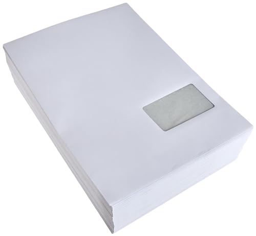 SECURITEX Versandtasche C4 (324x229x3mm) haftklebend mit Fenster weiß 130g 100 Stück von bong