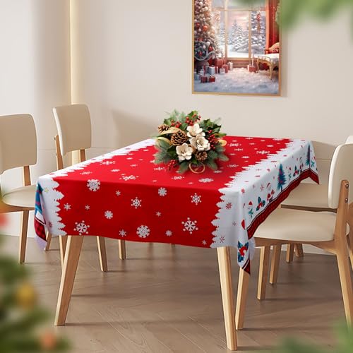 Bonna Tischdecke Weihnachten Weihnachtstischdecke,Knitterfest, waschbar, geeignet für Ferienfeiern, Wohndekoration, etc.(153 * 305cm) von Bonna