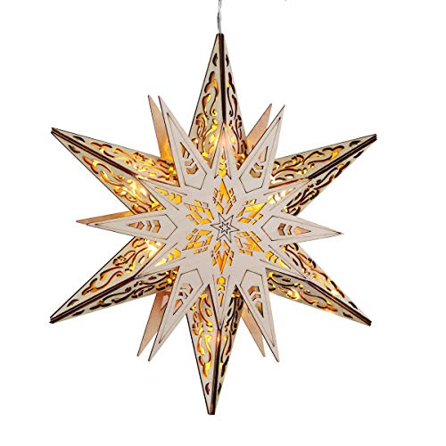 bonsport LED Weihnachtsstern beleuchtet aus Holz - Adventsstern Ø 30 cm - Leuchtstern Fenster Deko, batteriebetrieben bonsport LED Weihnachtsstern beleuchtet aus Holz - Adventsstern Ø 30 cm - Leuchtstern Fenster Deko, batteriebetrieben von bonsport