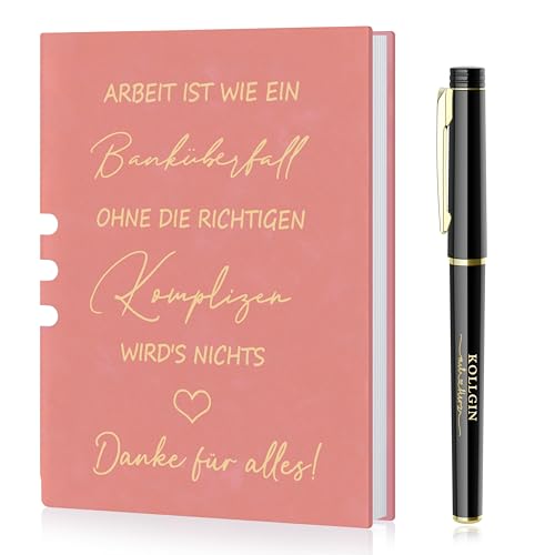 Dankeschön Geschenke für Kollegen,A5 Leder Notizblock Kleine Geschenke für Kollegen Lehrer Inspirierend,Geschenke für Kollegen Notizblock Beste Danke Geschenk Kollegen Abschiedsgeschenk (Rosa) von boocooberg
