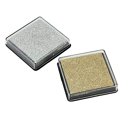 bopely 2 Stücke Schwamm Mini Gold Und Silber Würfel Inkpad DIY Ink Pad Handwerk Stempel Scrapbook Karte Papier Stoff Geschenk DIY Makers von bopely