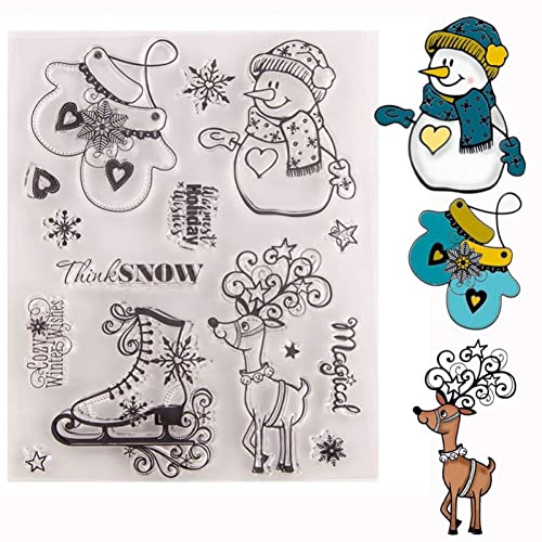 bopely Weihnachten Klare Briefmarken Weihnachten Themen Silicon Clear Stamps Für DIY Christmas Scrapbooking -Karten Machen Dekorationskalza -Album Vorräte von bopely
