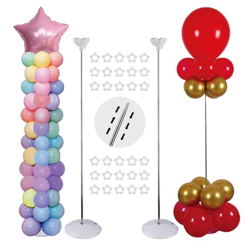 Ballon Säule Ständer Set von 2, 6,9 Fuß verstellbare Ballon Bogen Ständer mit Basen für Boden, wiederverwendbare Metall Teleskop Säule für Party Dekorationen Ballon Säule Ständer Set von 2, 6,9 Fuß verstellbare Ballon Bogen Ständer mit Basen für Boden, wiederverwendbare Metall Teleskop Säule für Party Dekorationen von borosino