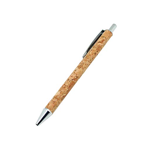 Boshiho Kugelschreiber Naturkork Metall Stift Eco Geschenke Kork mit Geschenkbox -0,07 mm schwarze Flüssigtinte für Schule, Büro, Zuhause oder als Geschenk (Kork-1) von boshiho