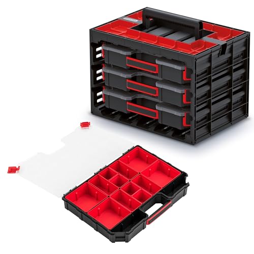 Organizer für Schrauben, Werkstatt container 29 x 41,5 x 29,5 cm Universal Koffer Werkzeugschrank Sortimentskasten Sortierkasten Sortierboxen Garage von botle