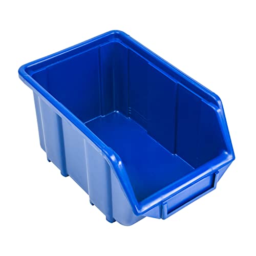 botle 10 Stck Sortierboxen Lagerboxen Stapelboxen Werkstatt Stapelkisten Sichtlagerkasten Eco Box Blau 24,5x16x12,5cm Sortierkasten von botle