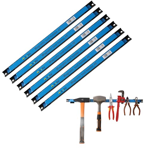 botle 6 x Magnetleiste Werkzeug Metallstreifen Länge 45 cm Schwarz Werkzeughalter Starker Magnet, mit Befestigungslöchern, Schrauben und Dübel inklusive für Schraubendreher, Zangen, Bohrer und mehr botle 6 x Magnetleiste Werkzeug Metallstreifen Länge 45 cm Schwarz Werkzeughalter Starker Magnet, mit Befestigungslöchern, Schrauben und Dübel inklusive für Schraubendreher, Zangen, Bohrer und mehr von botle
